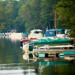 Boats tied to the docks