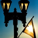 Close up of a street lamp