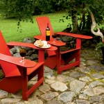 Adirondack chairs with snacks and drinks
