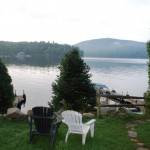 Backyard overlooking the water