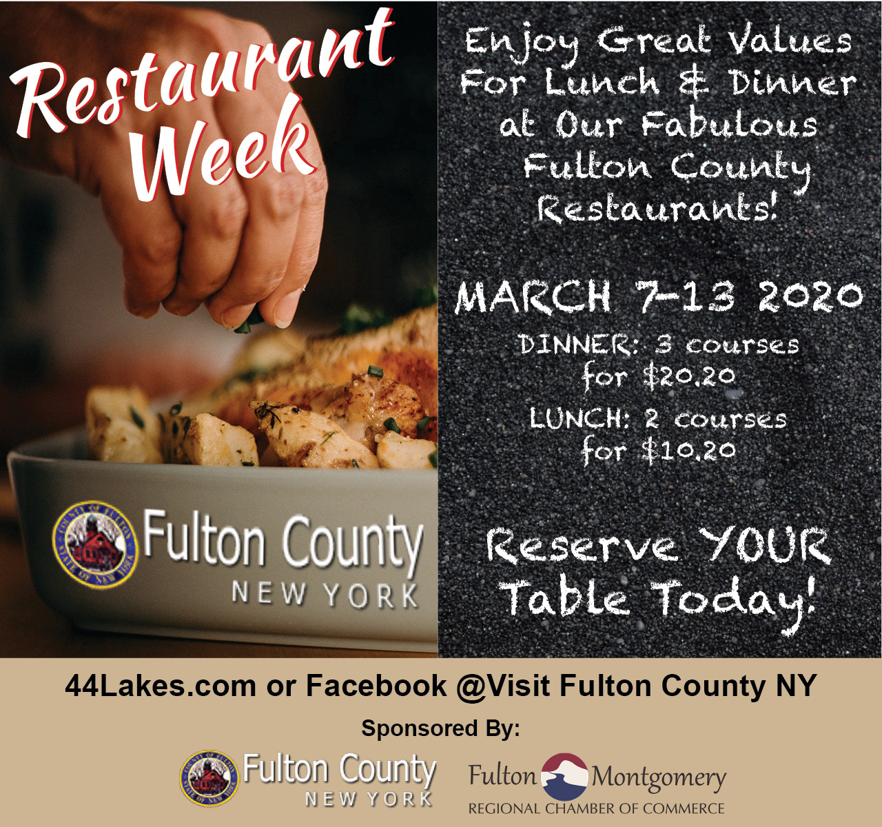 1st Annual Fulton County Restaurant Week March 7th13th